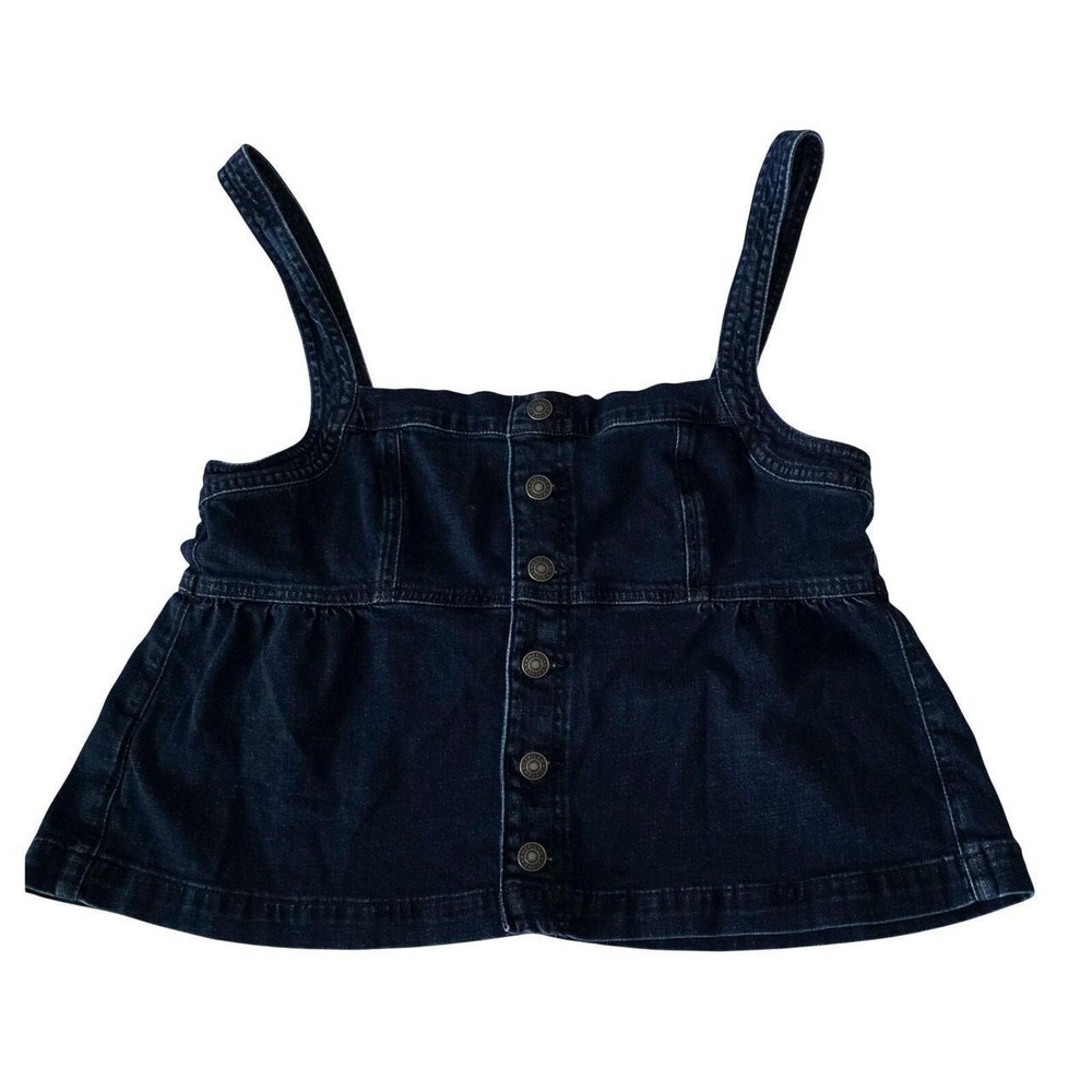 American Eagle Y2K Sleeveless Dark Denim Babydoll Top Large Tank Festival West